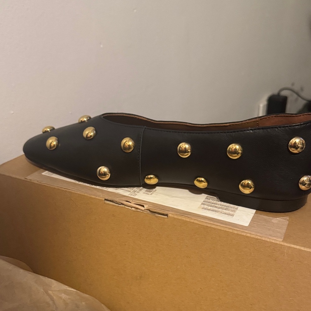Black Studded Flats